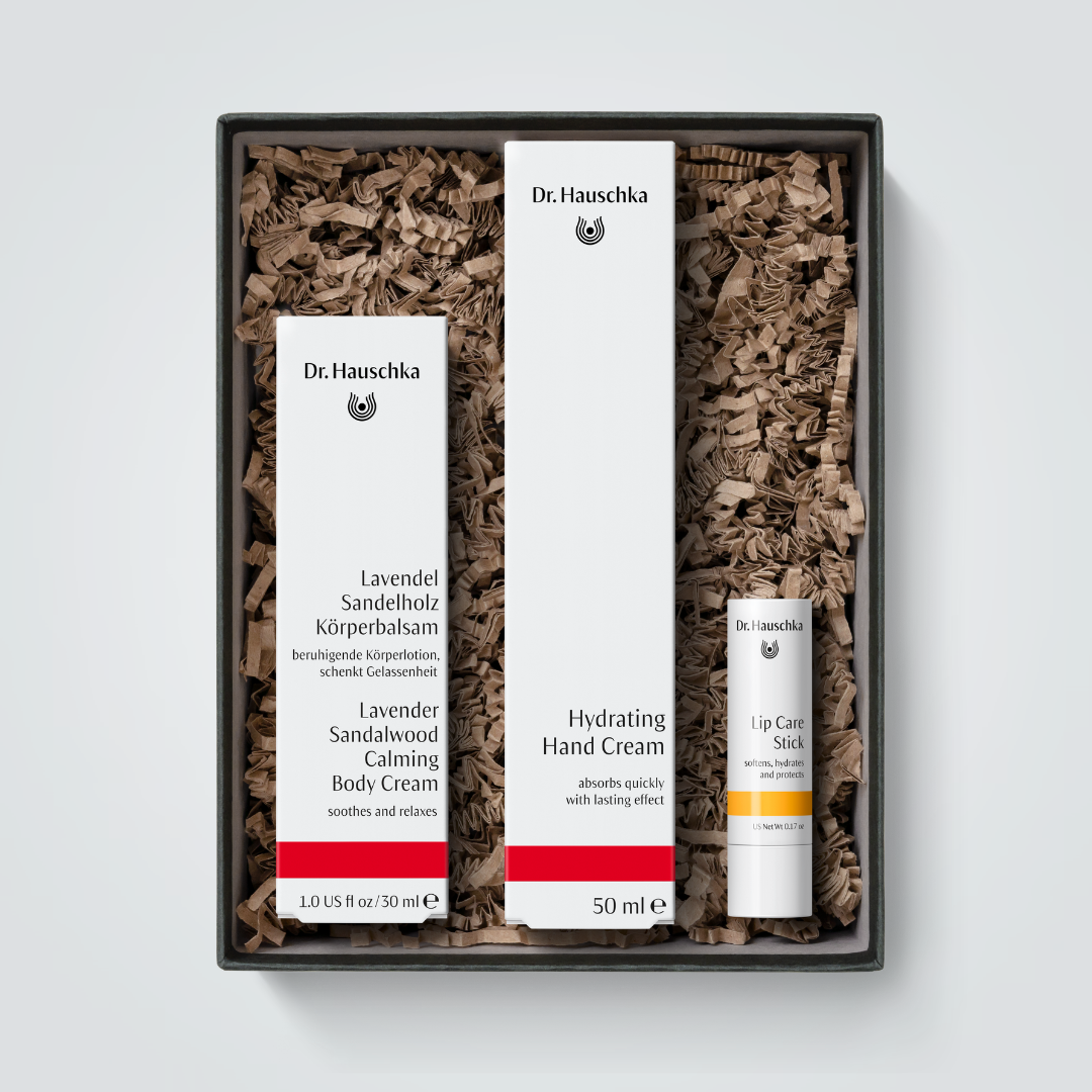Dr. Hauschka Calm Gift Set – Natural Skincare Gift Set for Lips, Hands & Body