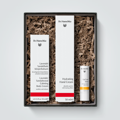 Dr. Hauschka Calm Gift Set – Natural Skincare Gift Set for Lips, Hands & Body