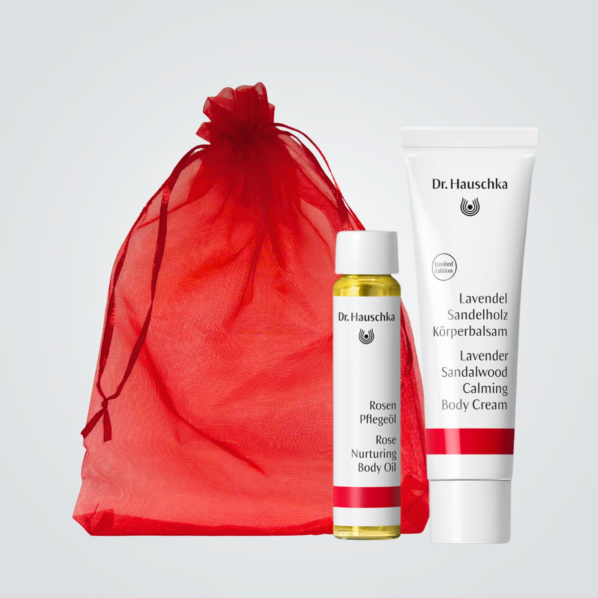 Dr. Hauschka natural body oil and Lavender Sandalwood Body Cream organic skincare gift Singapore